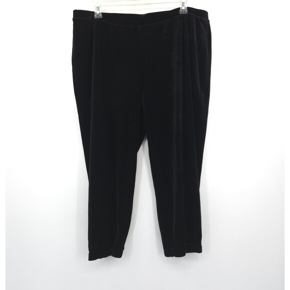 Chico's NWT velvet jogger pants Size 4 (XXL) 20-22 black pull-on elastic waist - Picture 1 of 6